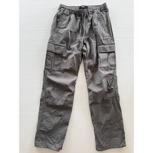 Hollister Parachute Cargo Pants Women XS Beige Pockets Relaxed Fit Elastic Waist